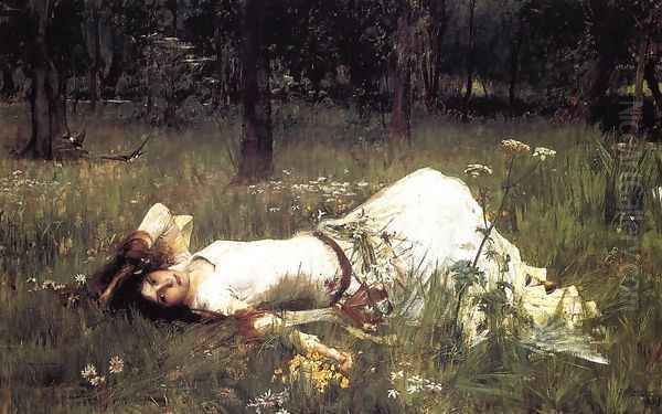 Ophelia 1889 Oil Painting by John William Waterhouse