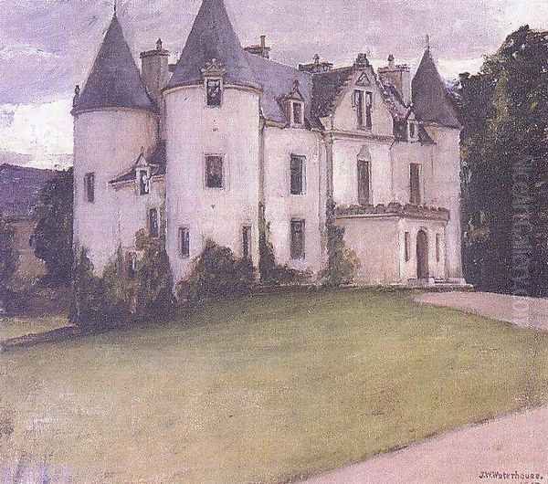 A Scottish Baronial House 1907 Oil Painting by John William Waterhouse