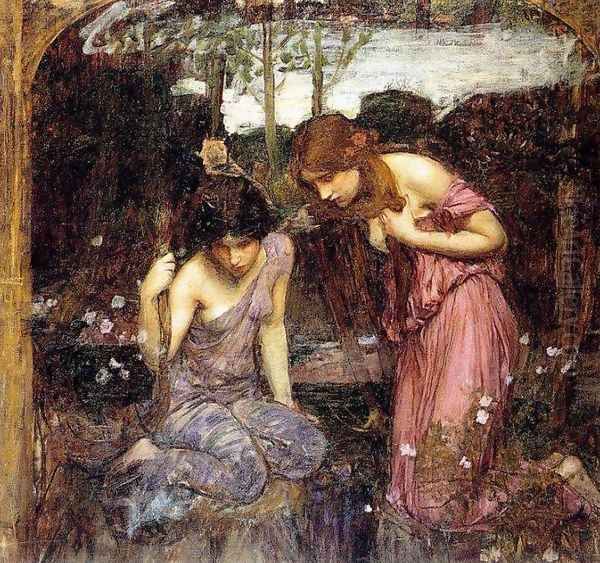 Nymphs finding the Head of Orpheus study 1900 Oil Painting by John William Waterhouse