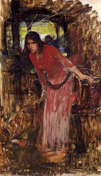 Study For The Lady Of Shallot Oil Painting by John William Waterhouse