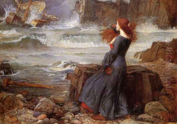 Miranda - The Tempest 1916 Oil Painting by John William Waterhouse