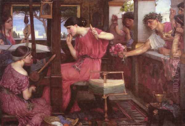 Penelope and the Suitors 1912 Oil Painting by John William Waterhouse