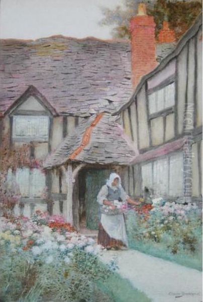 Gathering Flowers; The Visitor Oil Painting by Arthur Claude Strachan