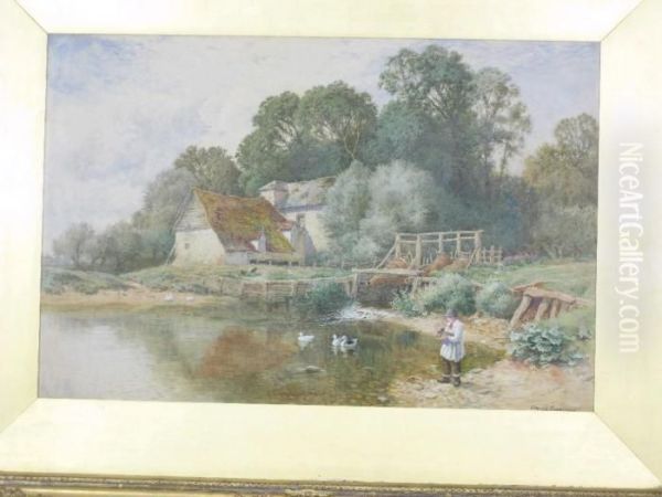 By The Mill Pond Oil Painting by Arthur Claude Strachan