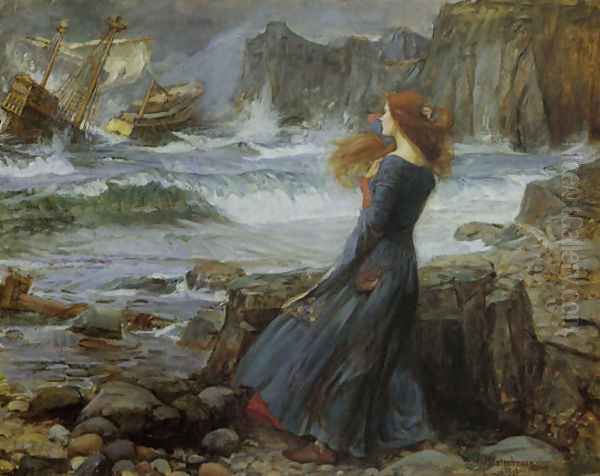 Miranda 1916 Oil Painting by John William Waterhouse