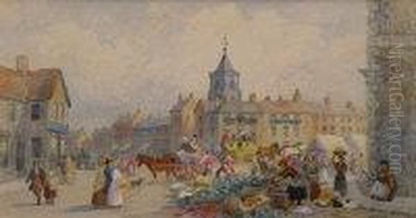 Market Day Oil Painting by Arthur Claude Strachan