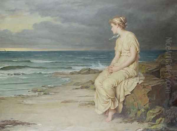 Miranda 1875 Oil Painting by John William Waterhouse