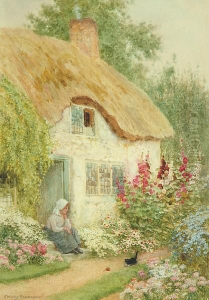 A Cheshire Cottage Oil Painting by Arthur Claude Strachan