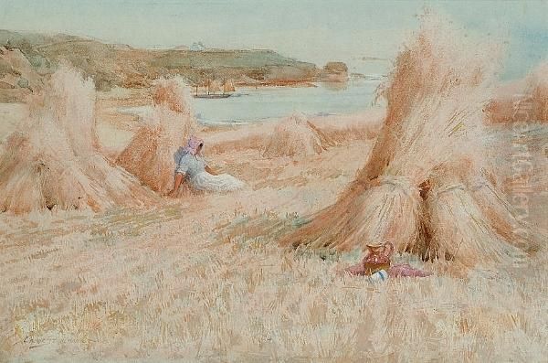 Harvest Lunch Oil Painting by Arthur Claude Strachan