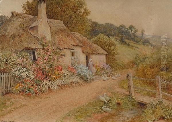 Bratton, Somerset Oil Painting by Arthur Claude Strachan