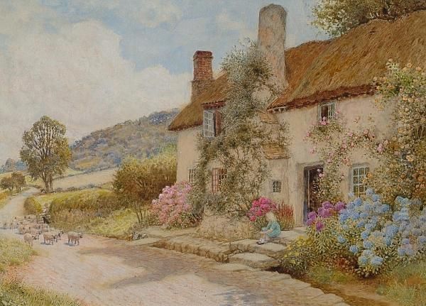 The West Porlock Road, Somerset Oil Painting by Arthur Claude Strachan