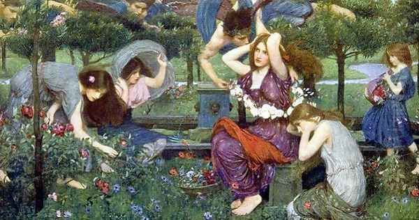 Flora and the Zephyrs 1898 Oil Painting by John William Waterhouse