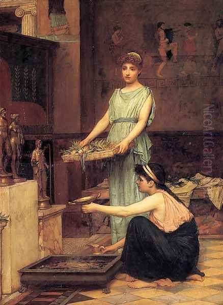 The Household Gods 1880 Oil Painting by John William Waterhouse