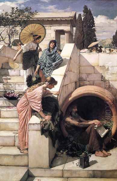 Diogenes 1882 Oil Painting by John William Waterhouse