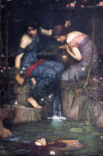 Nymphs finding the Head of Orpheus (or Women with Water Jugs) Oil Painting by John William Waterhouse