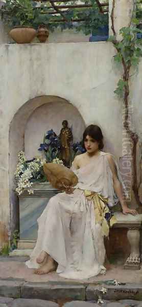 Flora 1891 Oil Painting by John William Waterhouse