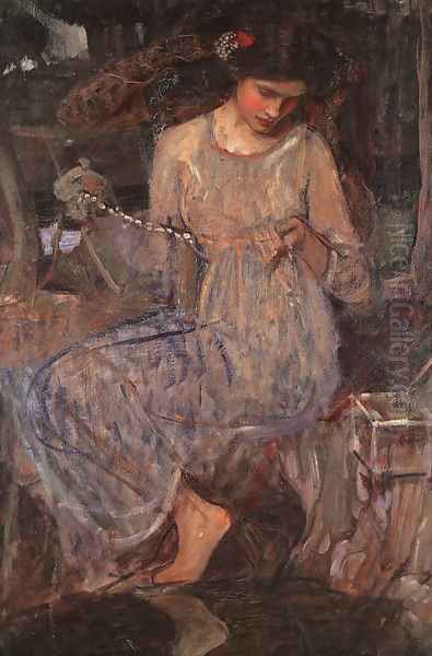 The Necklace 1909 Oil Painting by John William Waterhouse