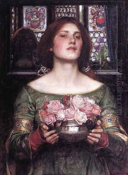 Gather Ye Rosebuds study 1908 Oil Painting by John William Waterhouse