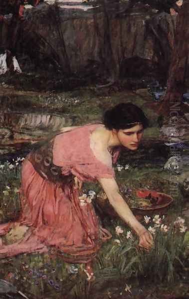 Flora 1890 Oil Painting by John William Waterhouse