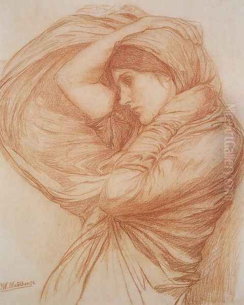 Study for Boreas Oil Painting by John William Waterhouse