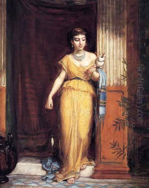 La Fileuse Oil Painting by John William Waterhouse