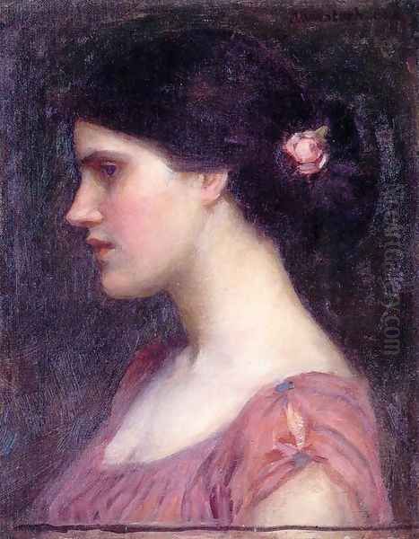 Portrait of a Girl 1910 Oil Painting by John William Waterhouse