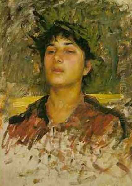 Study of the Head of a Corsican Boy Oil Painting by John William Waterhouse