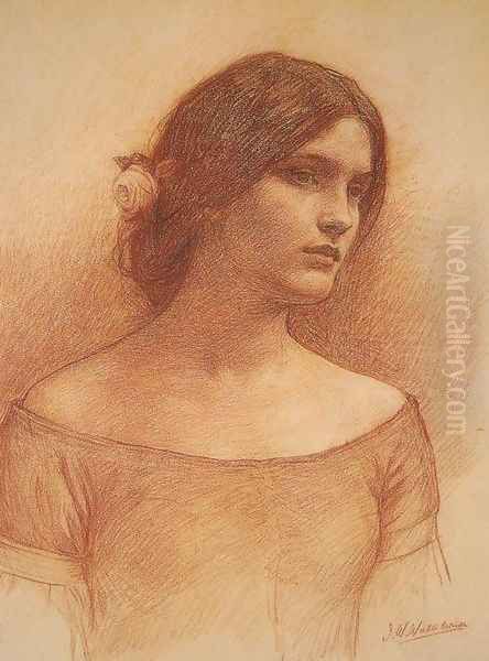 Study for The Lady Clare I Oil Painting by John William Waterhouse