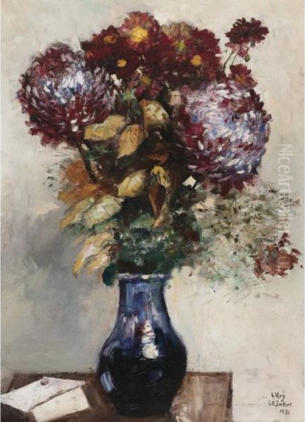 Vase De Fleurs Oil Painting by Lesser Ury