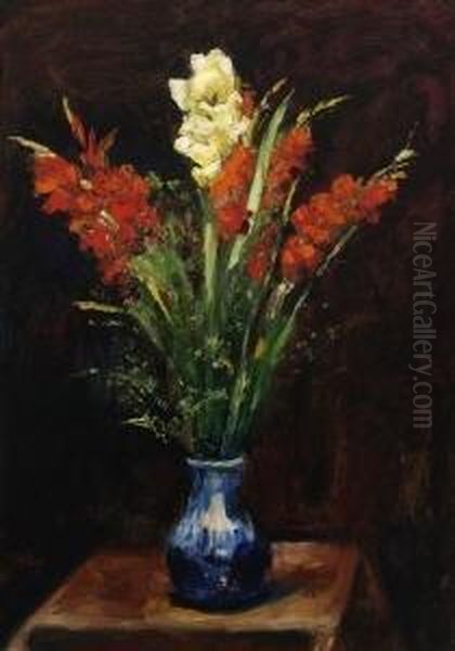 Blumenstilleben. Oil Painting by Lesser Ury