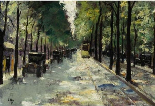 Berlin Street Oil Painting by Lesser Ury