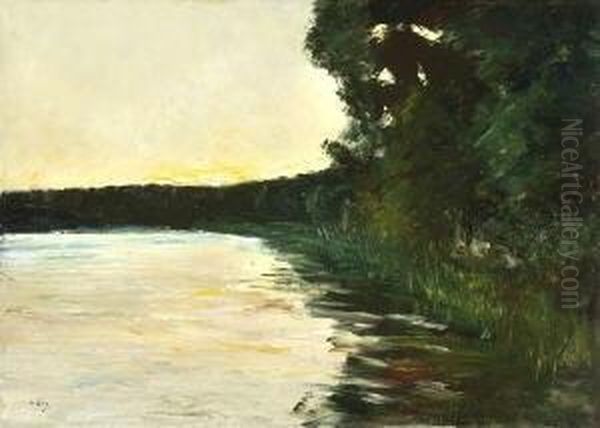 Grunewaldsee Oil Painting by Lesser Ury