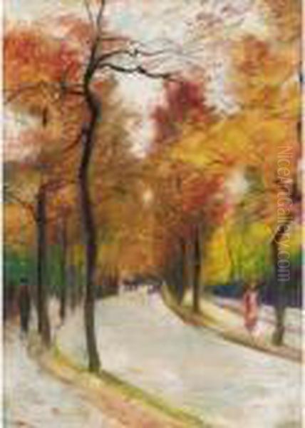 Herbst Im Tiergarten (autumn In Tiergarten) Oil Painting by Lesser Ury