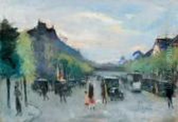 Hardenbergstrase Mit Blick Auf Den Bahnhof Zoo Oil Painting by Lesser Ury