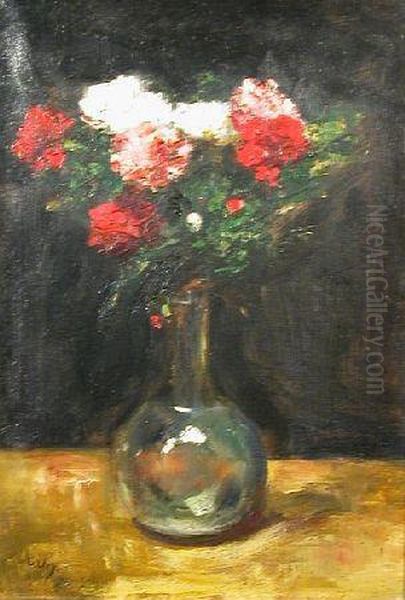 Floral Still Life Oil Painting by Lesser Ury