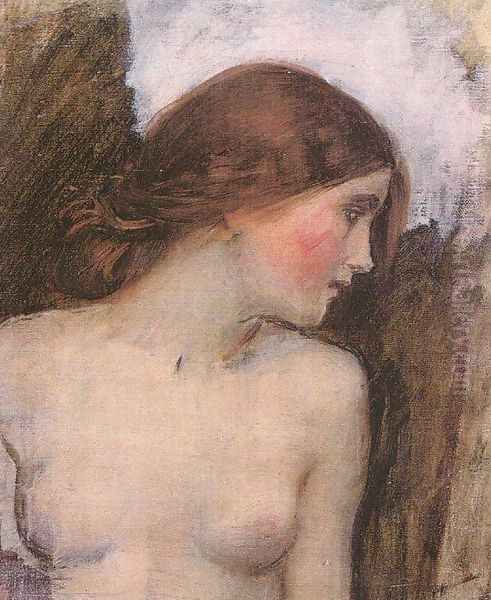 Study for the Head of Echo 1903 Oil Painting by John William Waterhouse