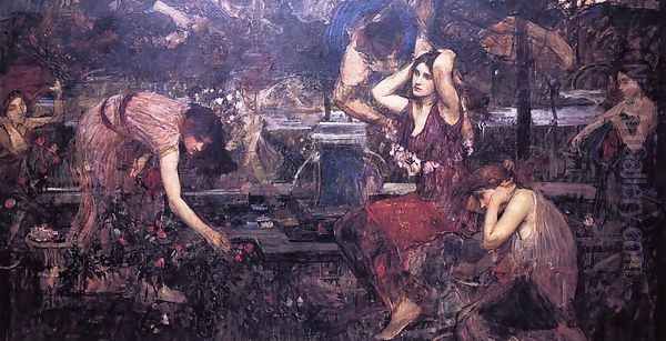 Sketch for 'Flora and the Zephyrs' Oil Painting by John William Waterhouse