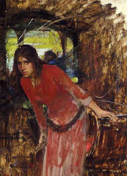 Study For The Lady Of Shallot Detail Oil Painting by John William Waterhouse