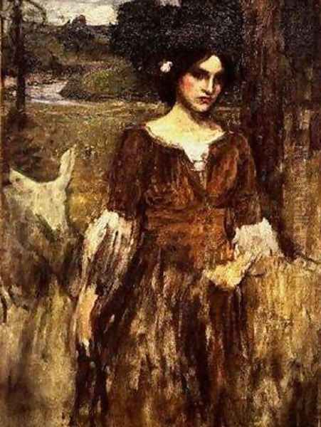 Study for The Lady Clare 2 Oil Painting by John William Waterhouse