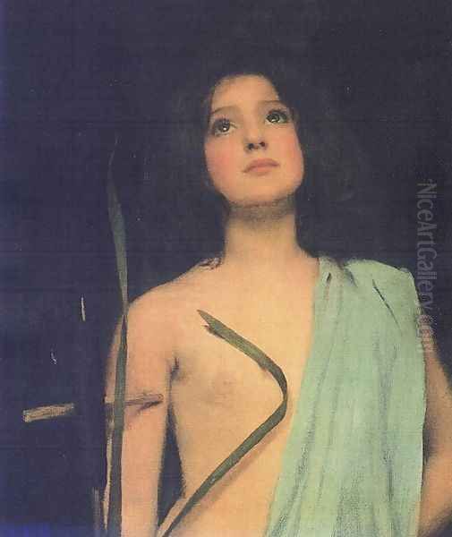 St. Joan Oil Painting by John William Waterhouse