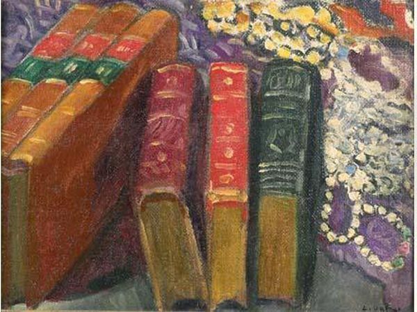 Nature Morte Aux Livres Et Au Collier by Louis Valtat