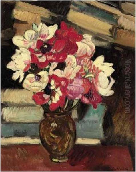 Bouquet D' Anemones Oil Painting by Louis Valtat