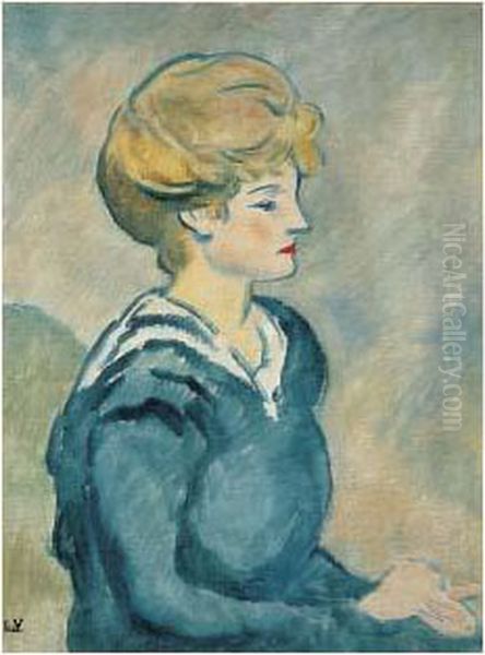 Portrait De Femme Blonde, Circa 1918 Oil Painting by Louis Valtat