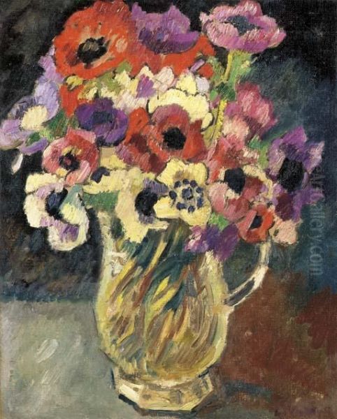 Anemones Oil Painting by Louis Valtat