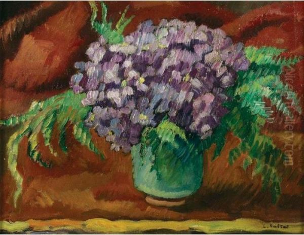 Bouquet De Violettes Au Vase Lenoble Oil Painting by Louis Valtat