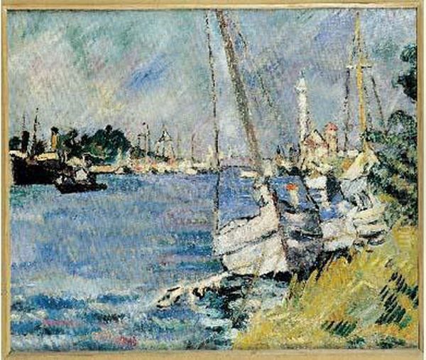 L'embouchure De L'orne A Ouistreham (calvados) Oil Painting by Louis Valtat