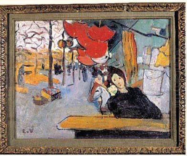 La Marchande De Parapluies Oil Painting by Louis Valtat