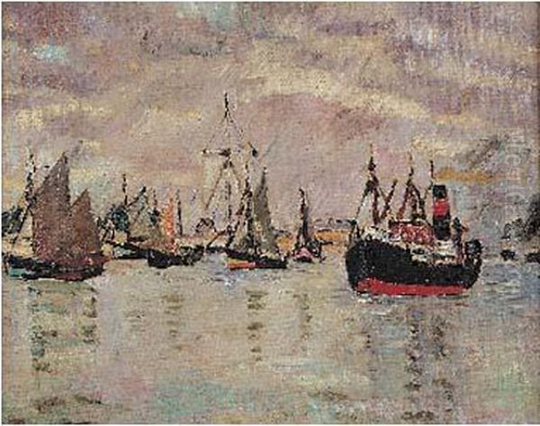 Bateaux Au Port Oil Painting by Louis Valtat