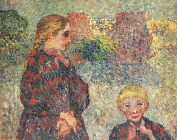 Deux Enfants Sur La Place Oil Painting by Louis Valtat