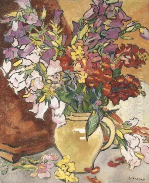 Vase De Fleurs Oil Painting by Louis Valtat